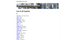 Desktop Screenshot of listofcapitals.com